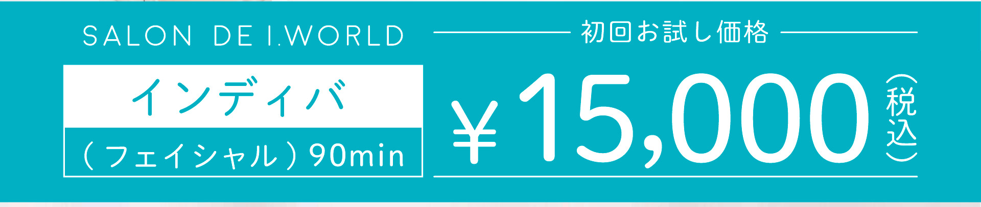 インディバフェイシャル90分15,000円