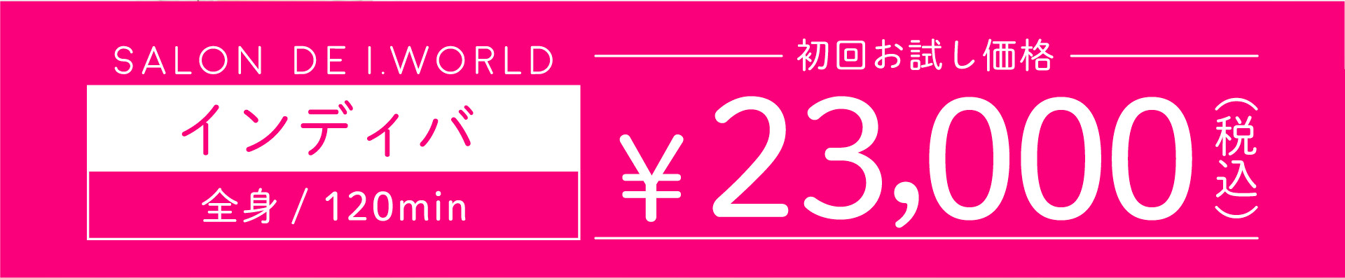 インディバフェイシャル90分15,000円